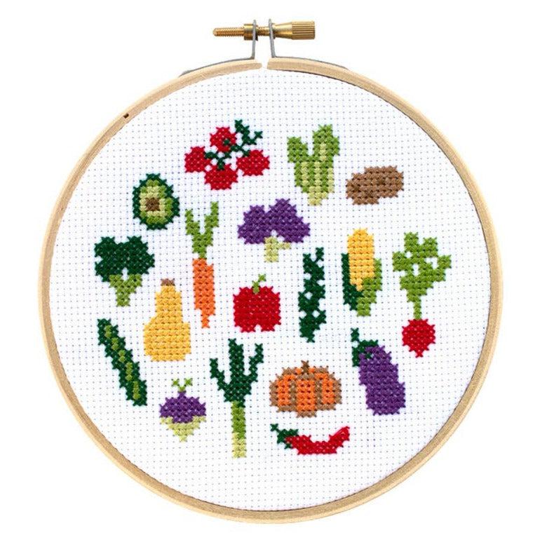The Stranded Stitch-Veggies DIY Cross Stitch Kit-embroidery kit-gather here online