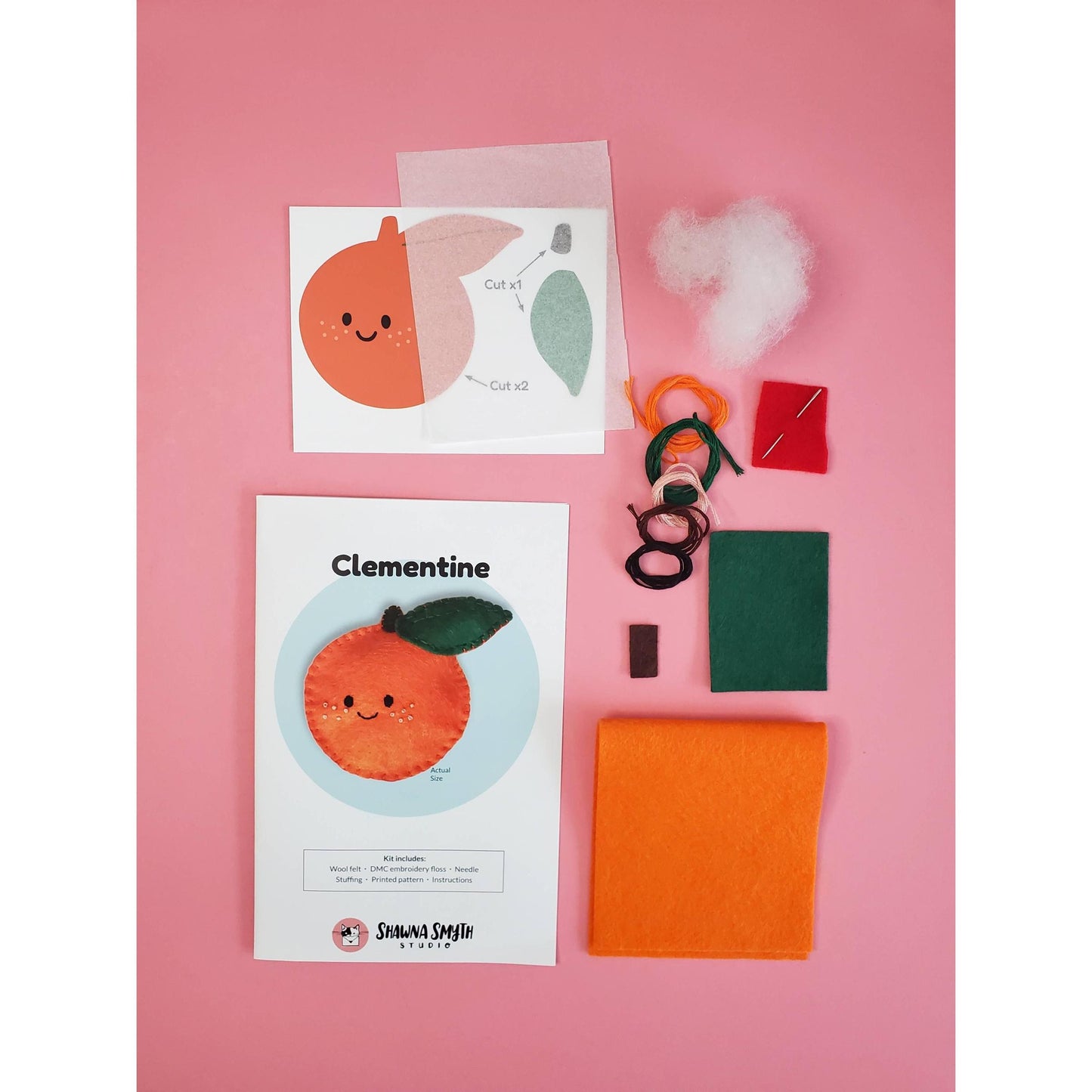 Shawna Smyth Studio-Clementine DIY Felt Kit-sewing kit-gather here online