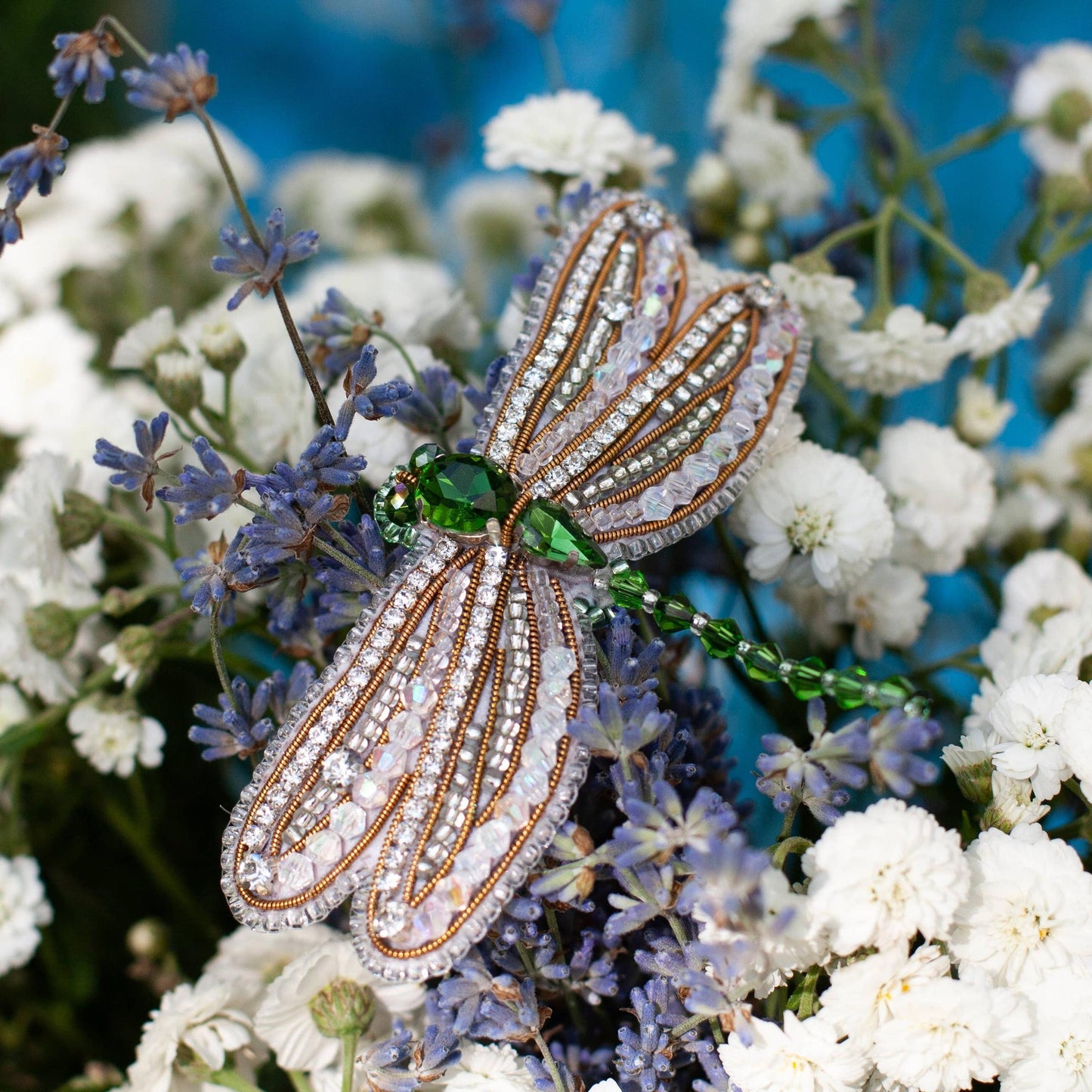 Dragonfly Beaded Brooch Kit: DIY Insect Jewelry Making