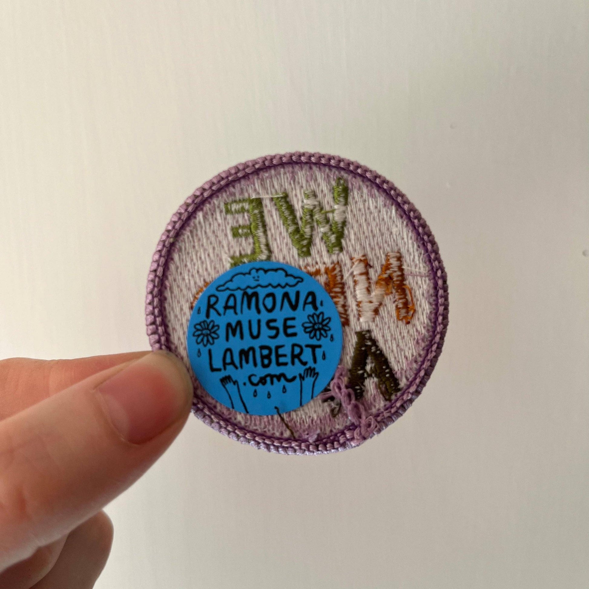 Ramona Muse Lambert-We Need Art Sew-On Patch - Lilac-patches + pins-gather here online