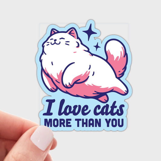 Yarnival-I Love Cats More Than You Sticker-sticker-gather here online