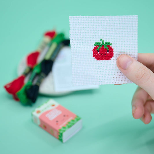 Marvling Bros Ltd-Kawaii Tomato Mini Cross Stitch Kit-xstitch kit-gather here online