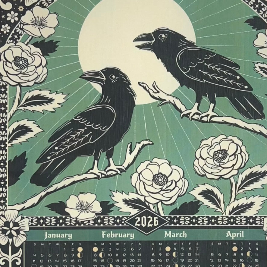 gather here-2026 Tea Towel Calendar - Two Ravens-tea towel calendar-gather here online