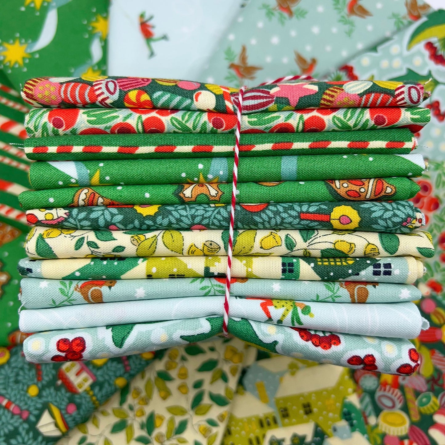 Riley Blake Designs-Fat Quarter Bundle of Festive Fair (11 Pieces)-fat quarters-gather here online