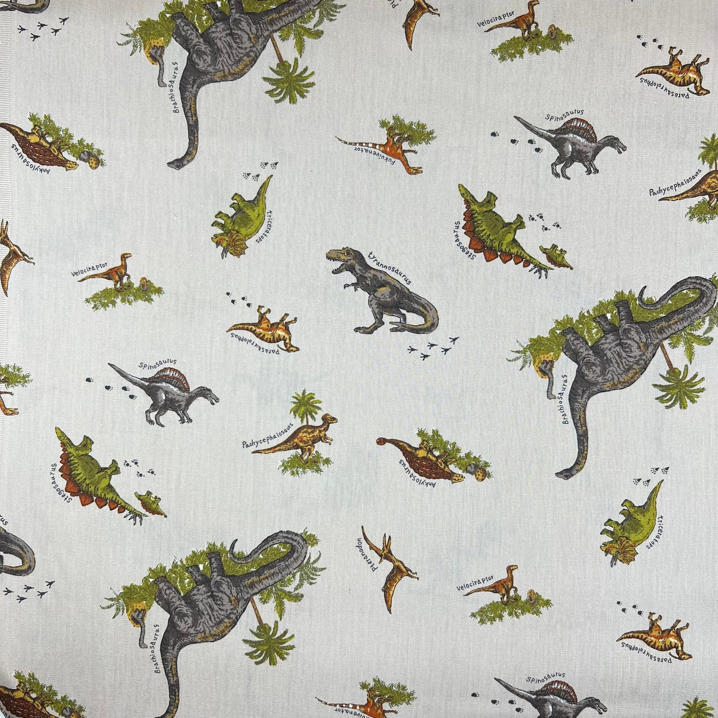 Cosmo-Prehistoric Dinos on Cotton-fabric-gather here online