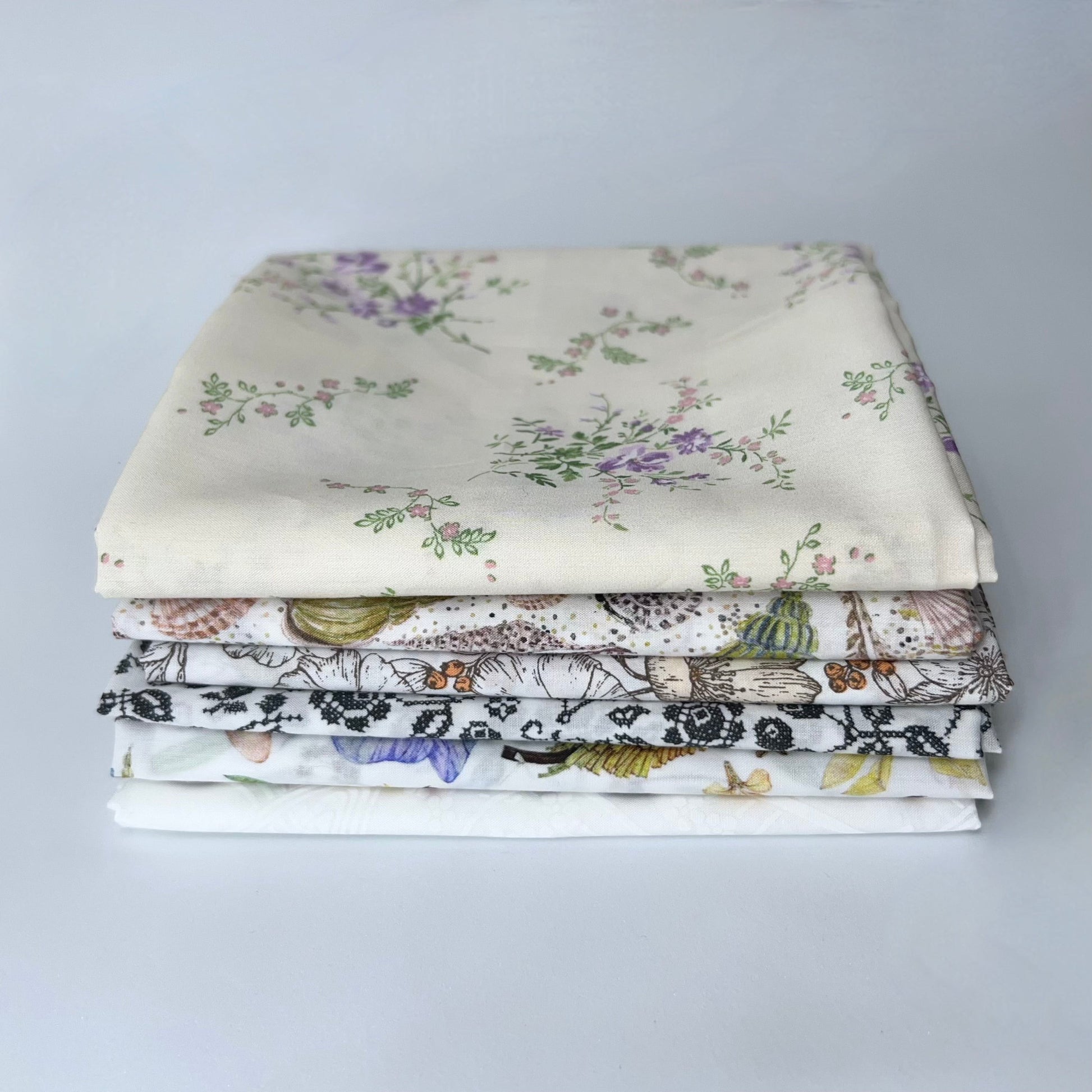 Liberty of London-Tana Lawn Color Bundle - White/Cream (6 pieces)-fat quarters-Fat Quarter-gather here online