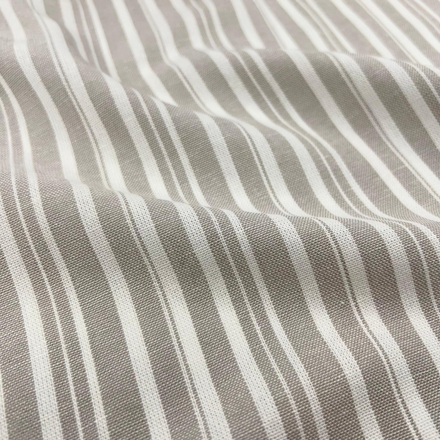 Secret Spark-Coastal Stripe Linen Rayon - Natural-fabric-gather here online