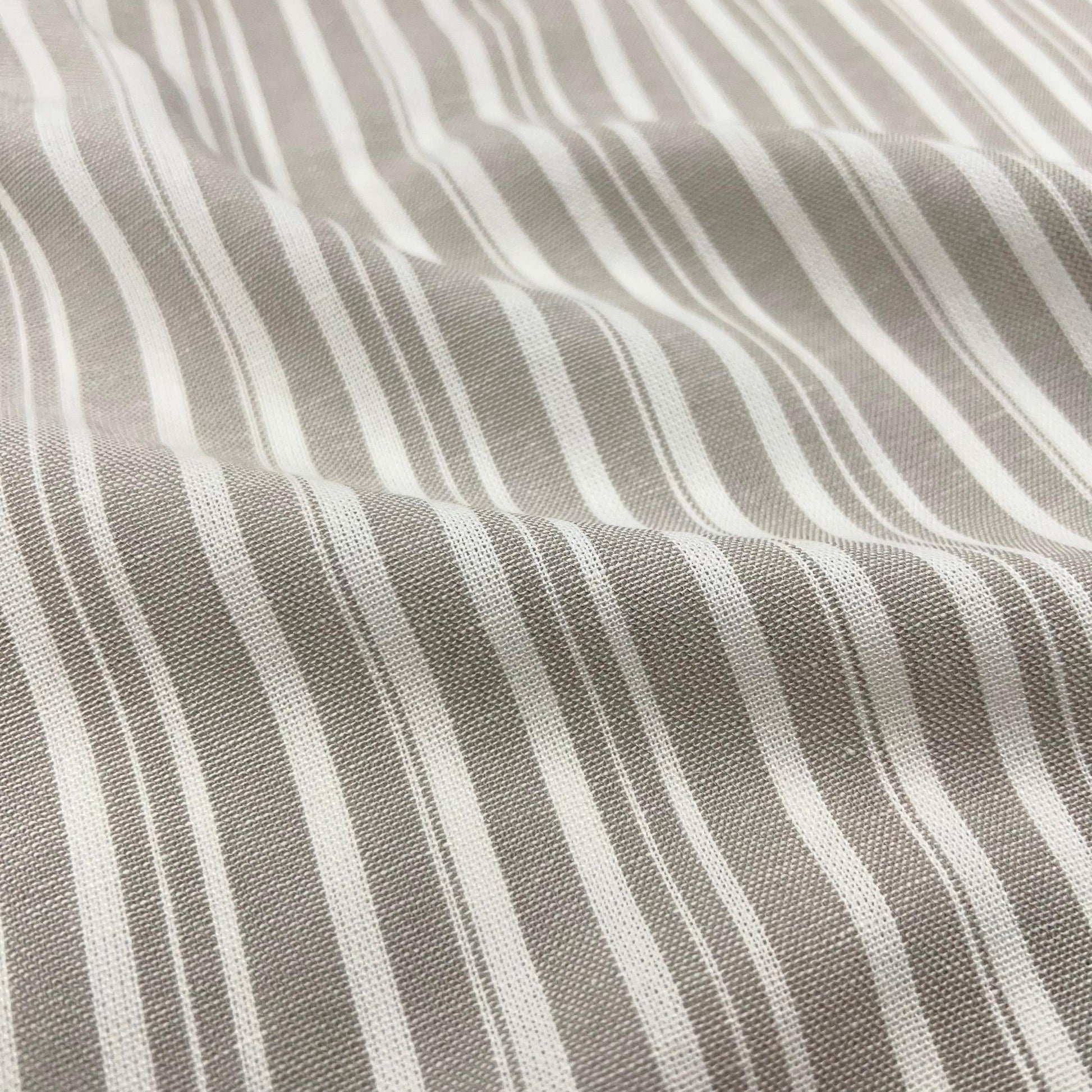 Secret Spark-Coastal Stripe Linen Rayon - Natural-fabric-gather here online