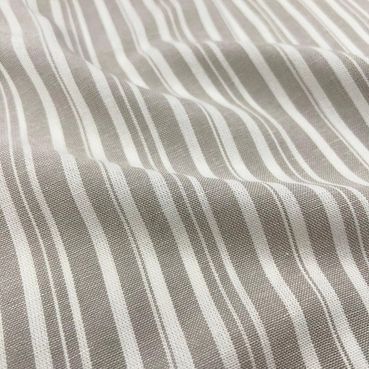 Secret Spark-Coastal Stripe Linen Rayon - Natural-fabric-gather here online