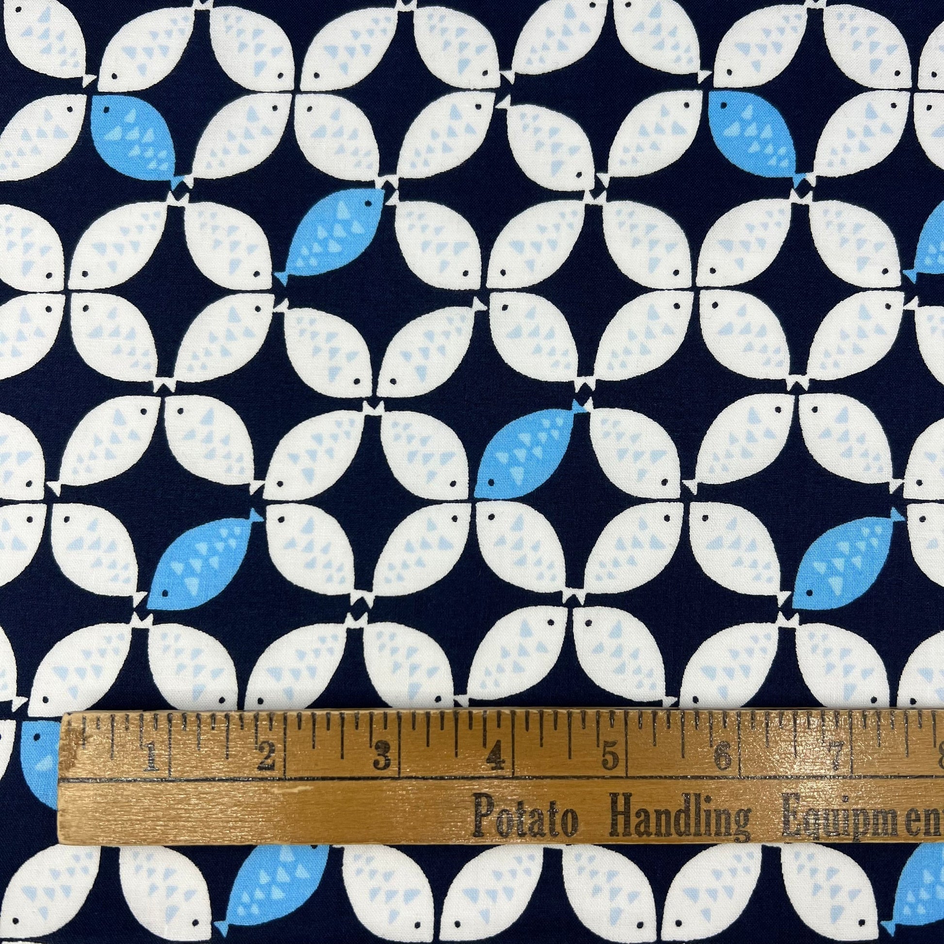 Sevenberry-Fish Flower on Cotton Sheeting-fabric-gather here online