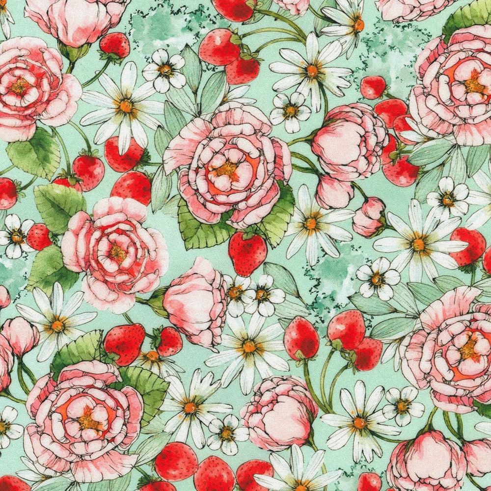 Robert Kaufman-Strawberry Garden-fabric-gather here online