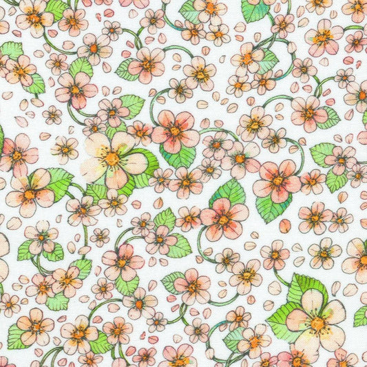 Robert Kaufman-Strawberry Blossoms-fabric-gather here online