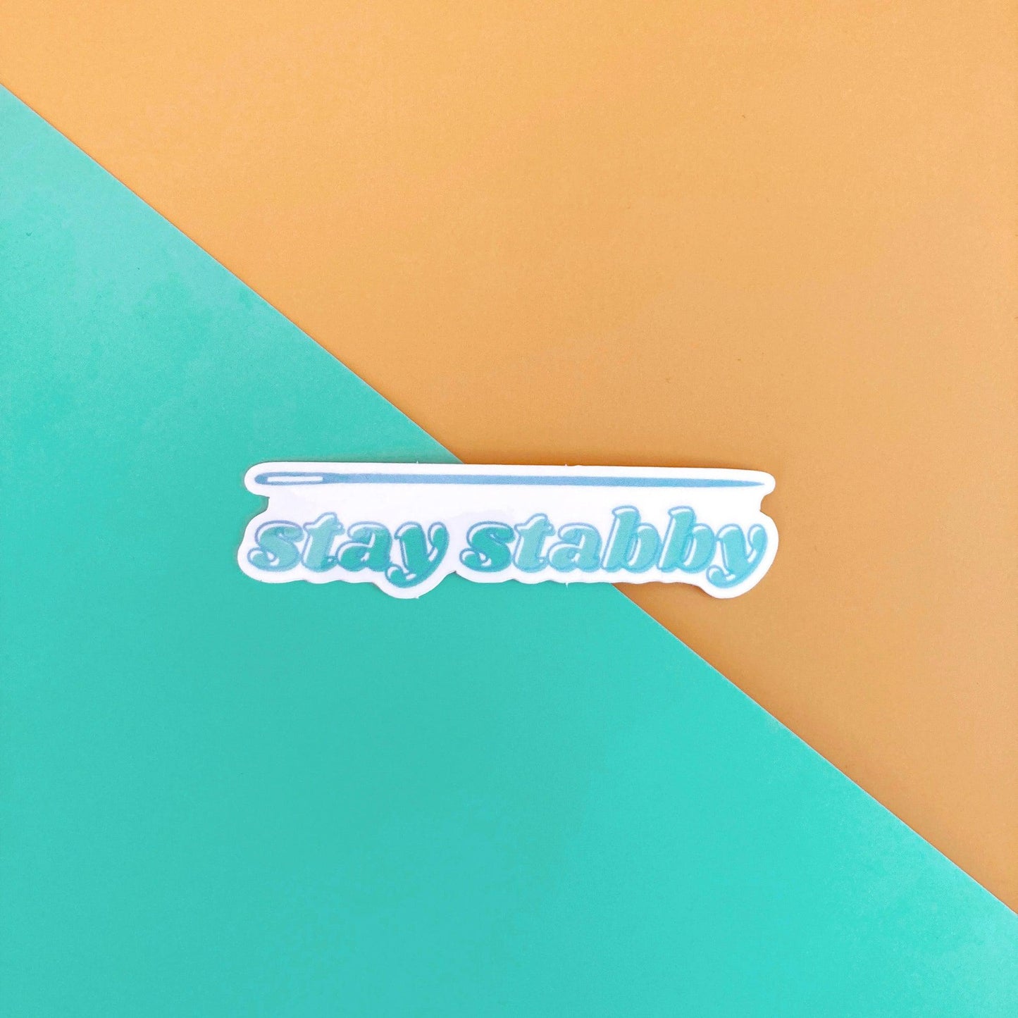 Whipstitch Handmade-Stay Stabby Vinyl Sticker-sticker-gather here online