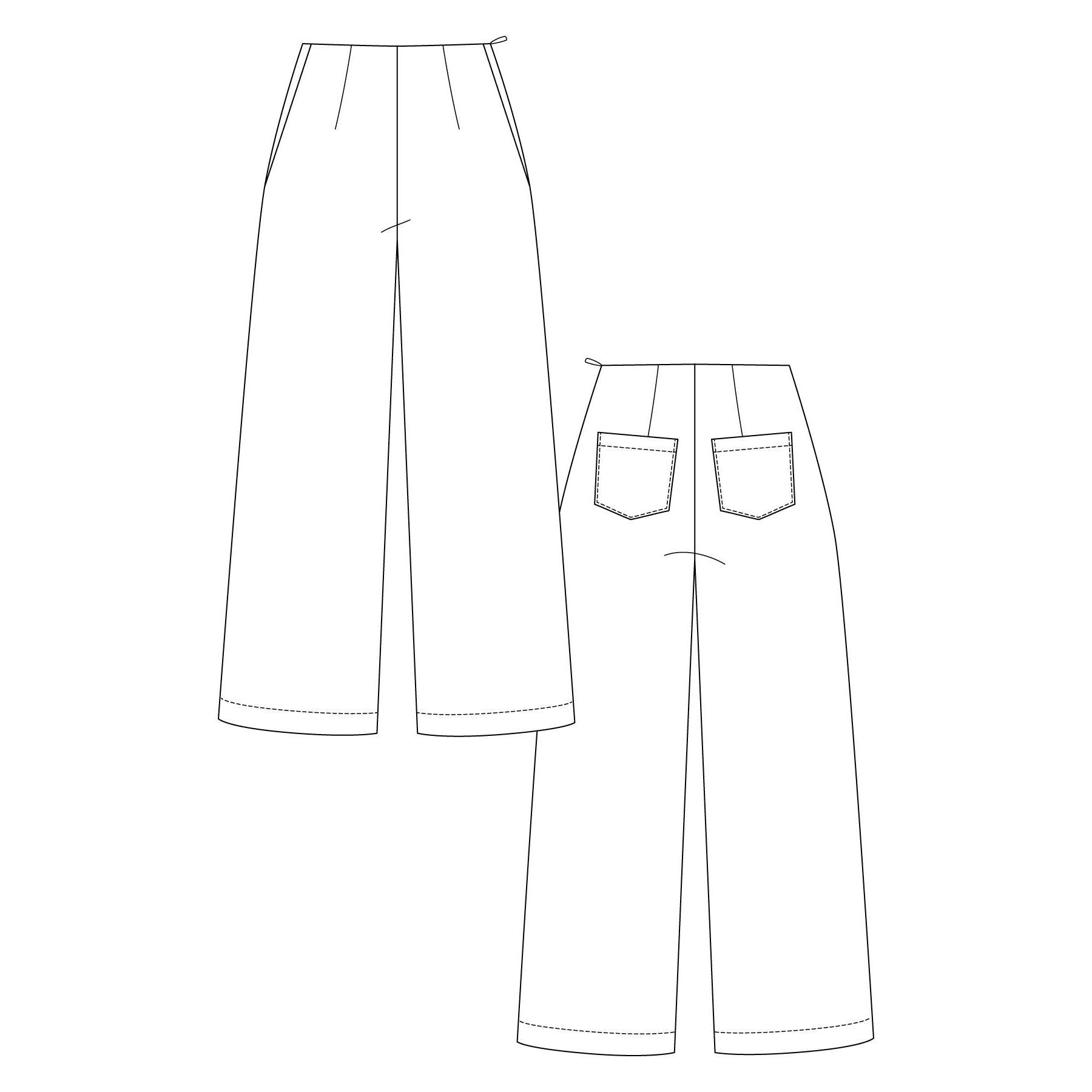 Named Clothing-Airi Wide Leg Trousers Pattern - PDF DOWNLOAD-sewing pattern-gather here online