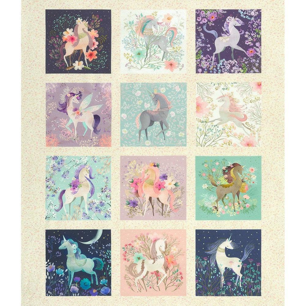 Robert Kaufman-Unicorn Meadow Panel-fabric-gather here online