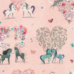 Robert Kaufman-Unicorn Love Peach-fabric-gather here online
