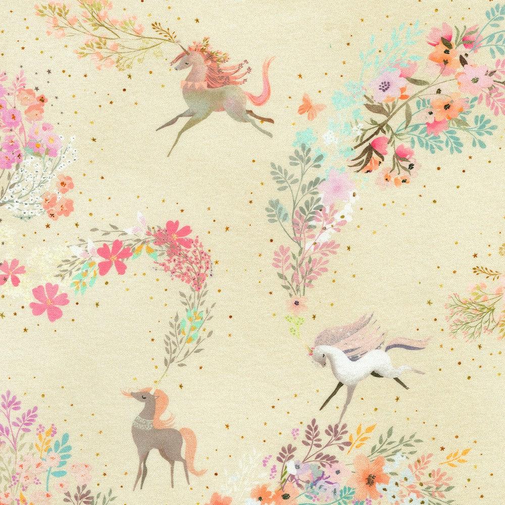 Robert Kaufman-Unicorn Magic Cream-fabric-gather here online