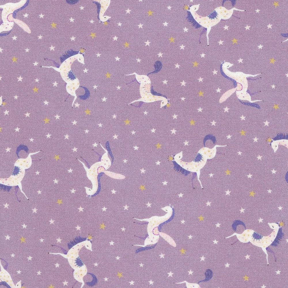 Robert Kaufman-Dreamy Unicorns Lavender-fabric-gather here online