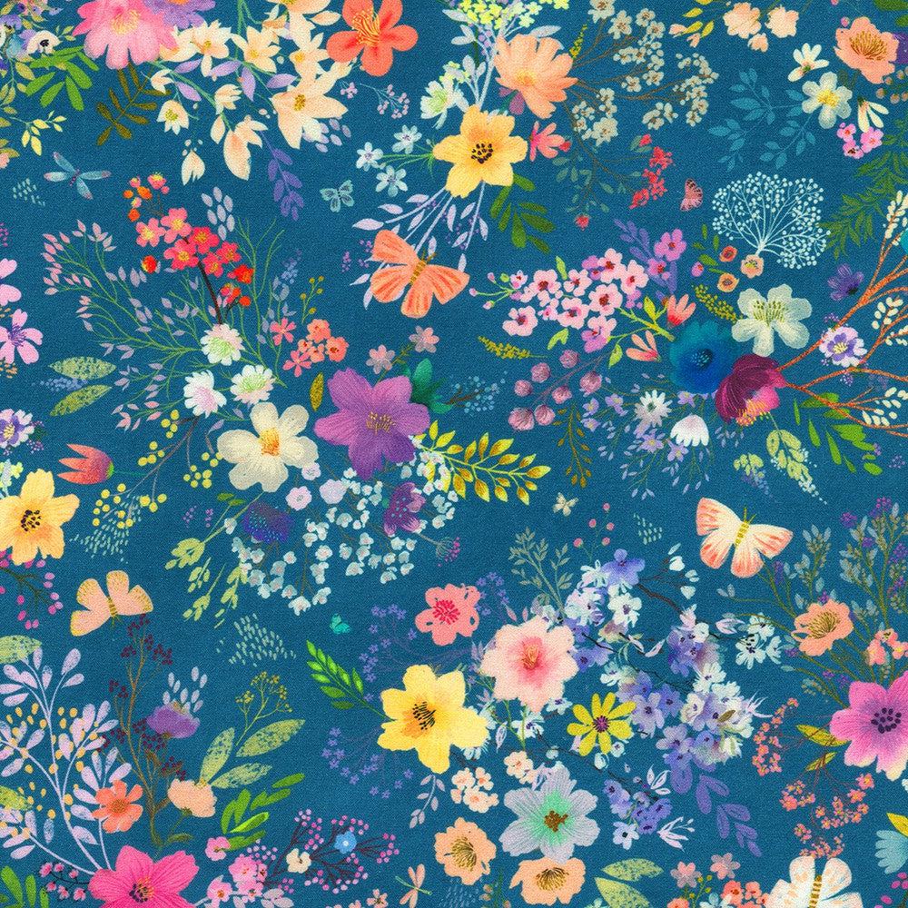 Robert Kaufman-Bouquet Blue-fabric-gather here online