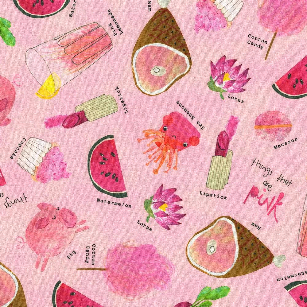 Robert Kaufman-Pink Things-fabric-gather here online