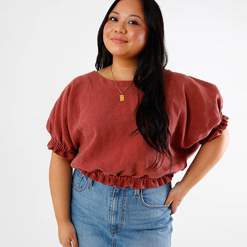 Chalk & Notch-Aria Top Pattern-sewing pattern-gather here online