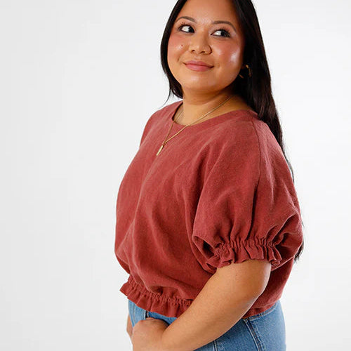 Chalk & Notch-Aria Top Pattern-sewing pattern-gather here online