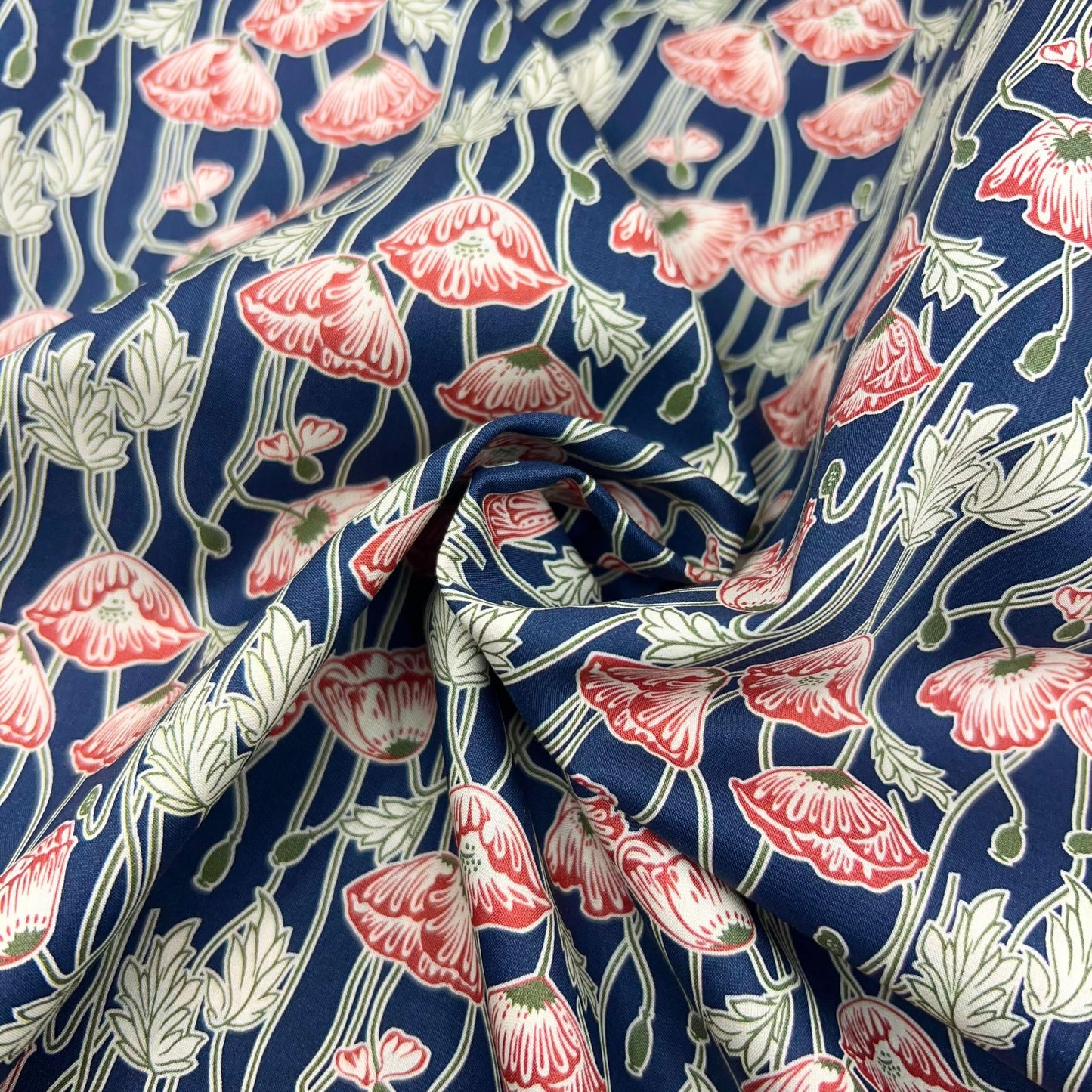 Liberty of London-Tana Lawn - Erito Poppy-fabric-gather here online