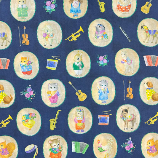 Hokkoh-Critter Cameos on Cotton Lawn-fabric-gather here online