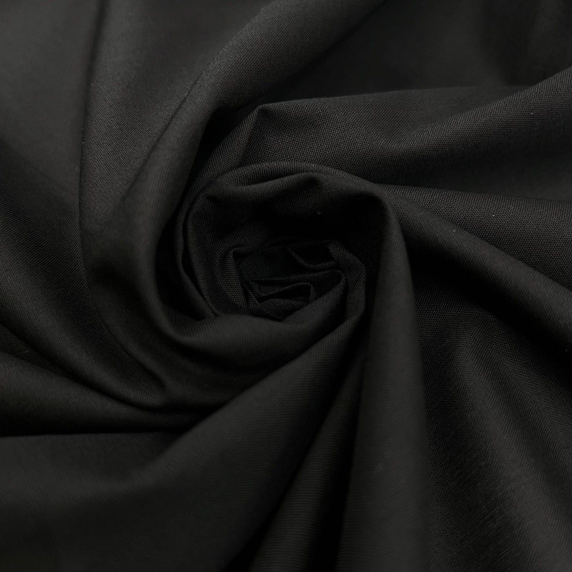 Carr Textile-Organic Cotton Batiste-fabric-Black-gather here online