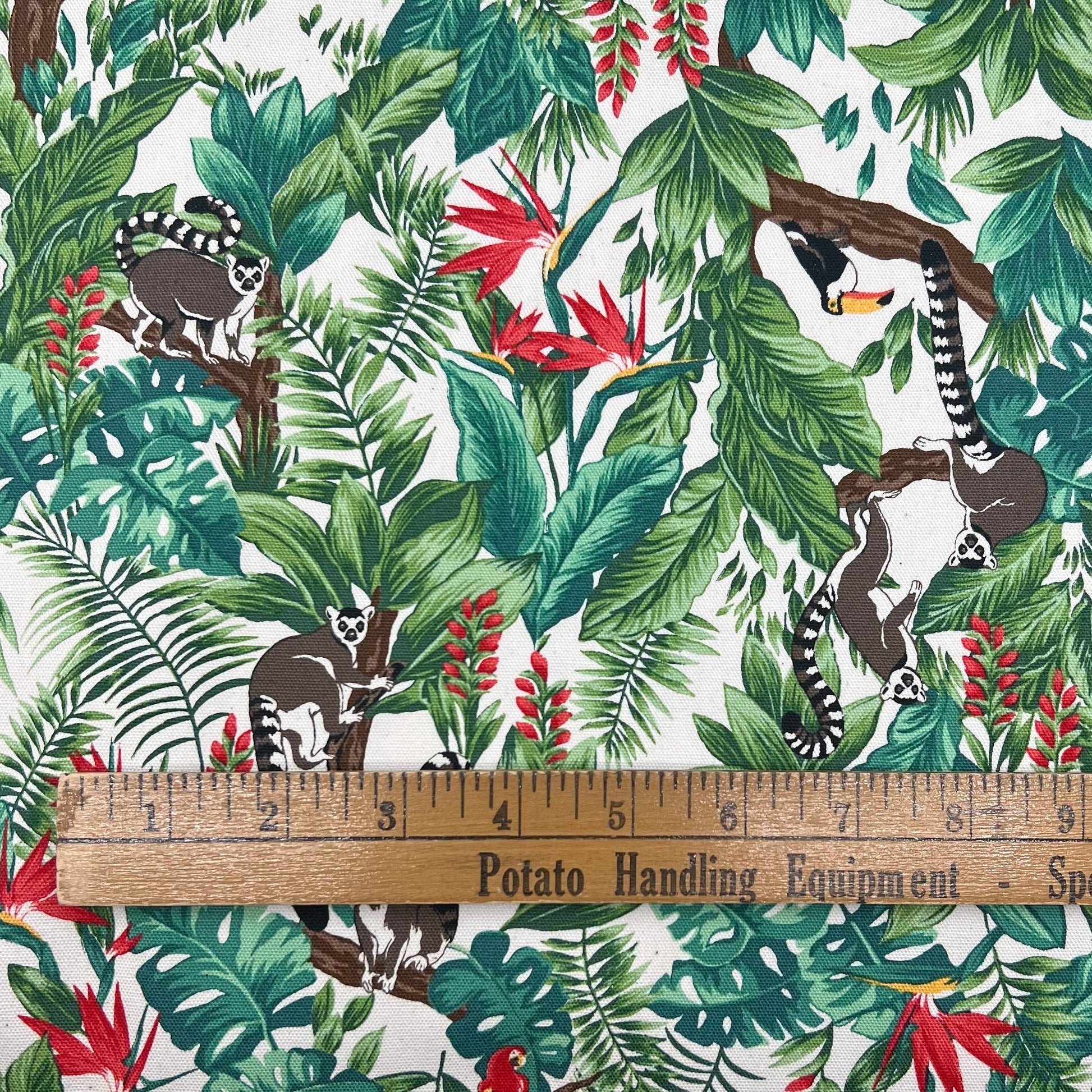 Cosmo-Tropical Lemurs on Cotton Oxford-fabric-gather here online