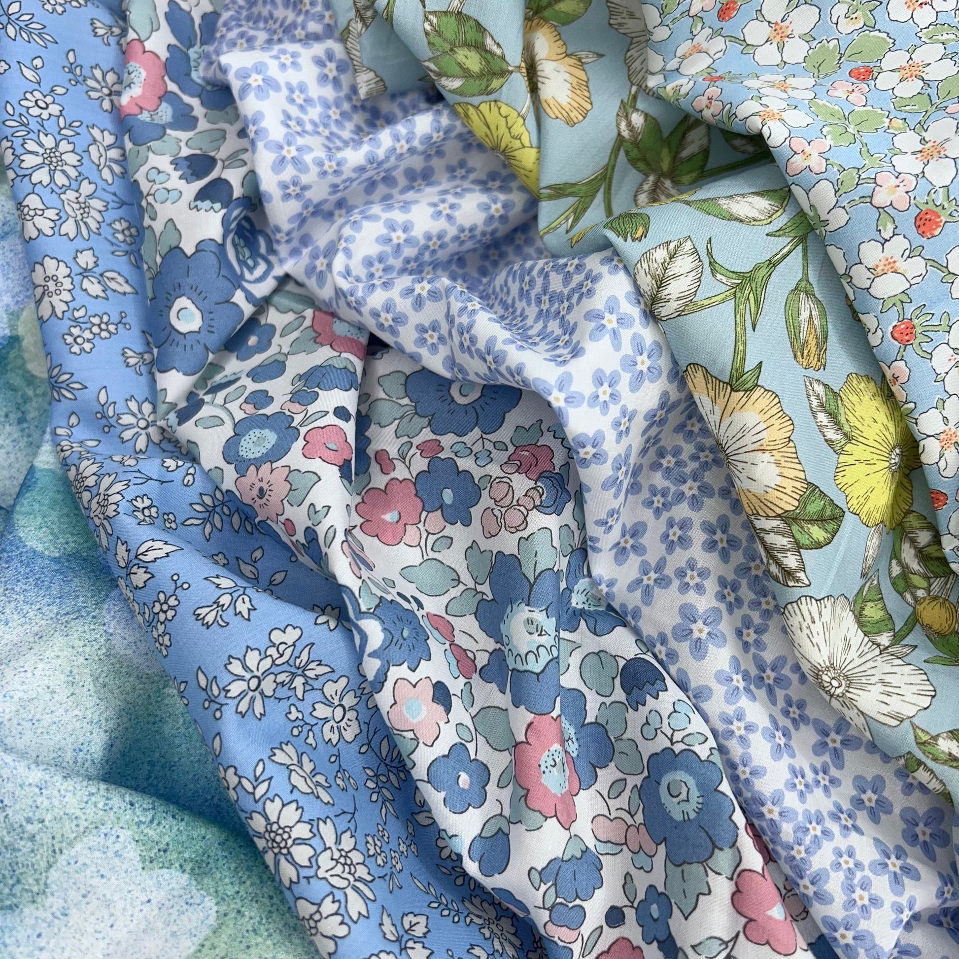 Liberty of London-Tana Lawn Color Bundle - Light Blue (6 pieces)-fat quarters-gather here online