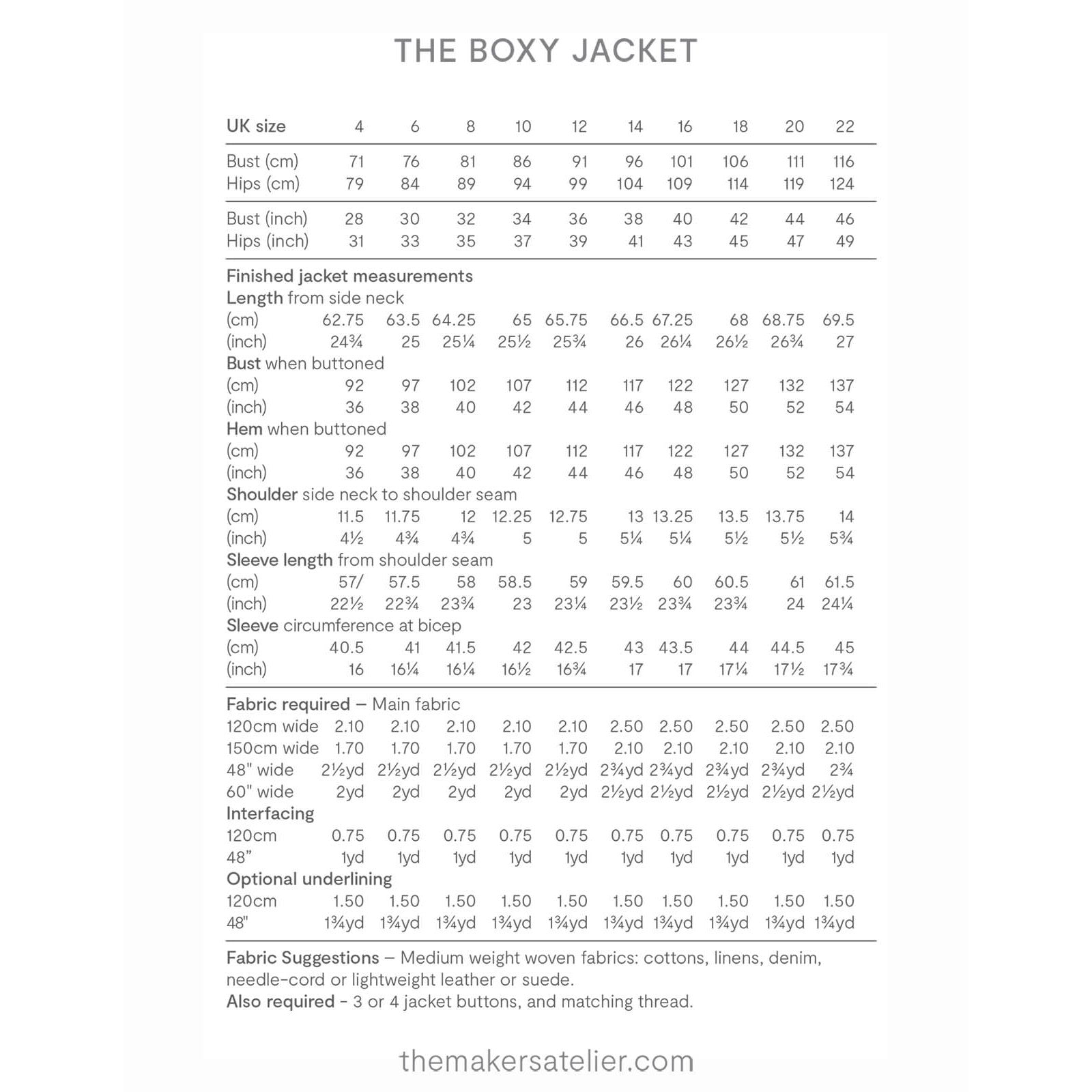 The Maker's Atelier-The Boxy Jacket Pattern - PDF DOWNLOAD-sewing pattern-gather here online