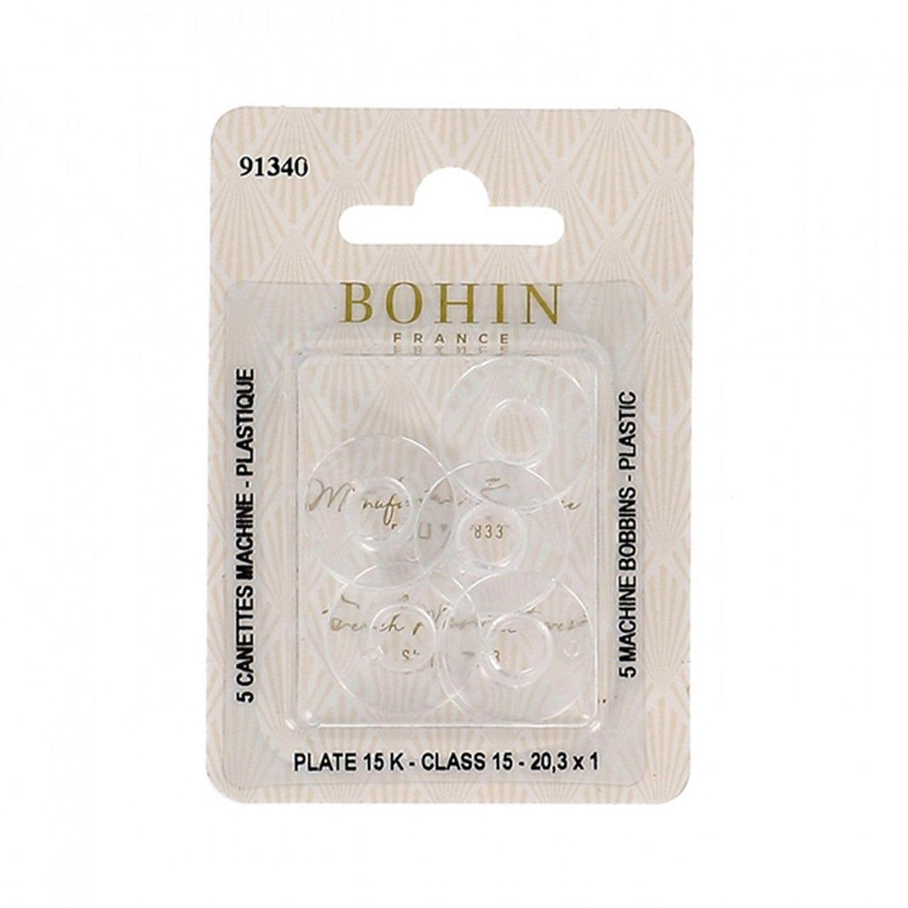 Bohin-Class 15 Plastic Bobbins - 5 pack-sewing notion-gather here online