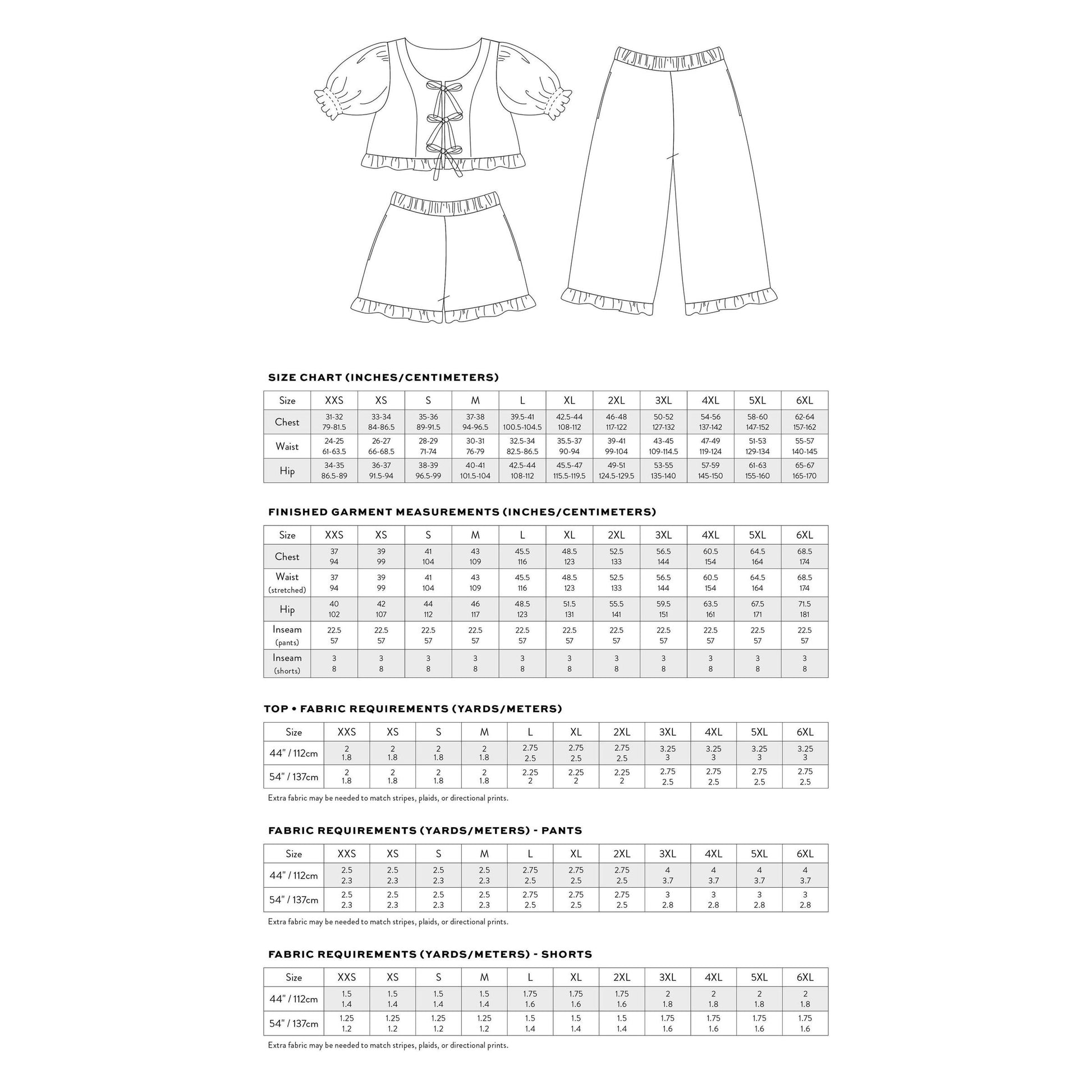 Matchy Matchy Sewing Club-Ruffle Brunch Set Pattern - PDF DOWNLOAD-sewing pattern-gather here online
