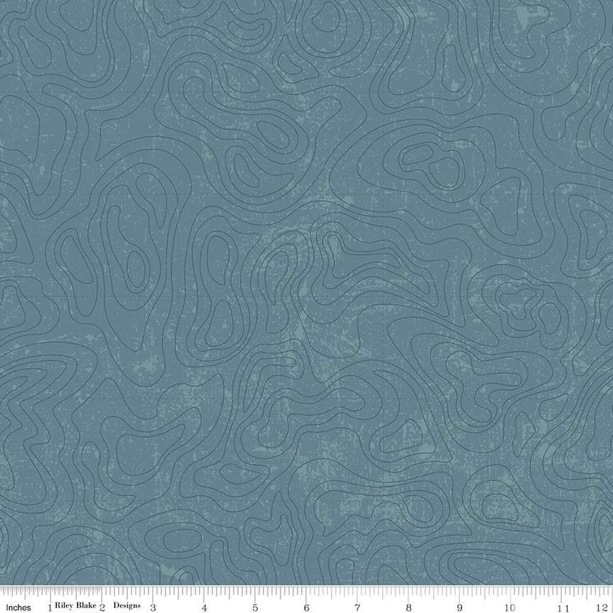 Riley Blake Designs-Topographic Blue-fabric-gather here online