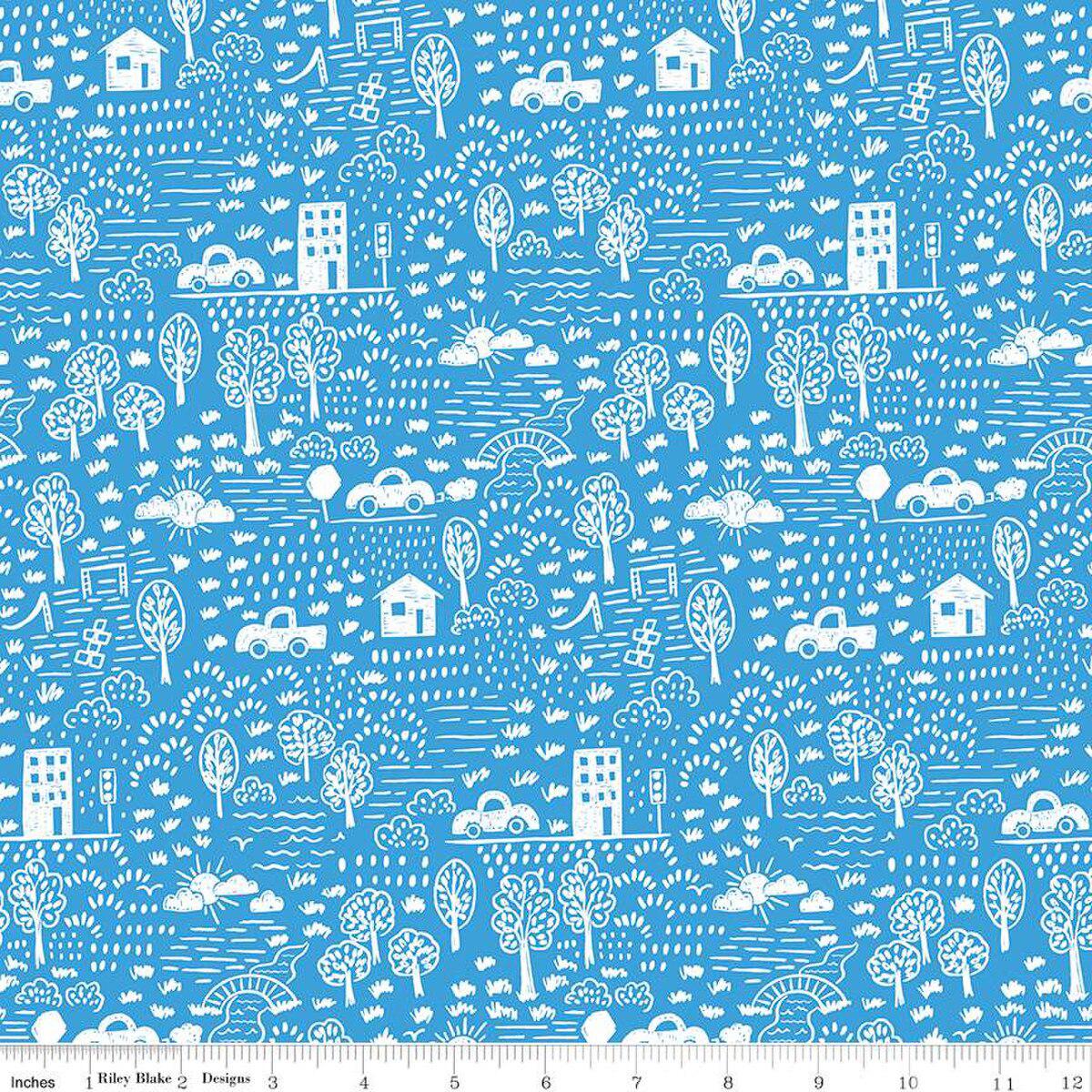 Riley Blake Designs-Neighborhood Blue-fabric-gather here online