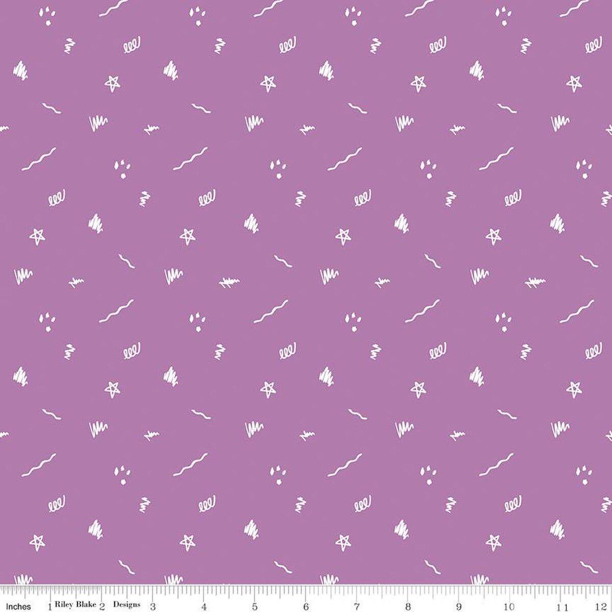 Riley Blake Designs-Ditsy Doodle Purple-fabric-gather here online