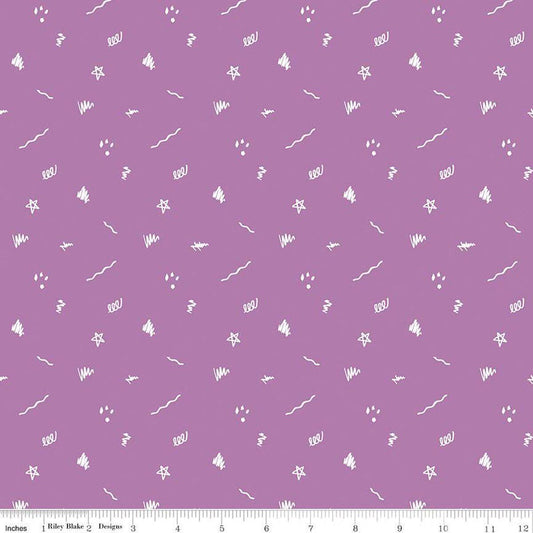 Riley Blake Designs-Ditsy Doodle Purple-fabric-gather here online