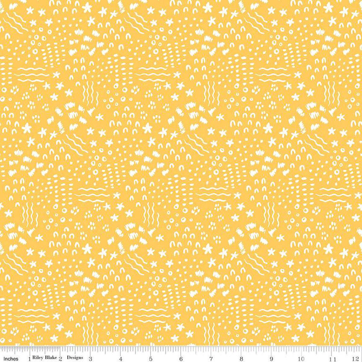 Riley Blake Designs-Dense Doodle Yellow-fabric-gather here online