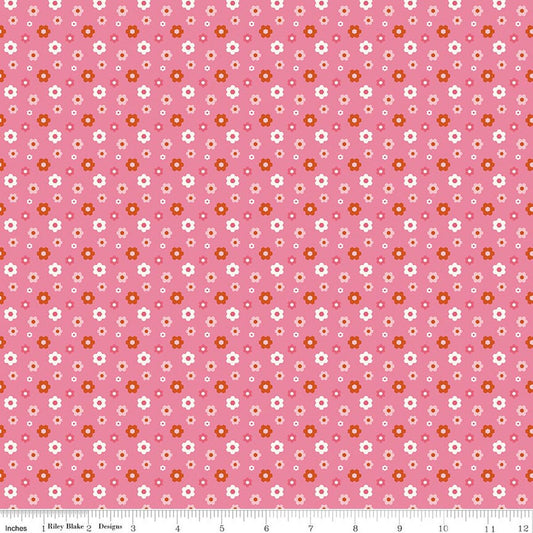 Riley Blake Designs-Floral Pink-fabric-gather here online