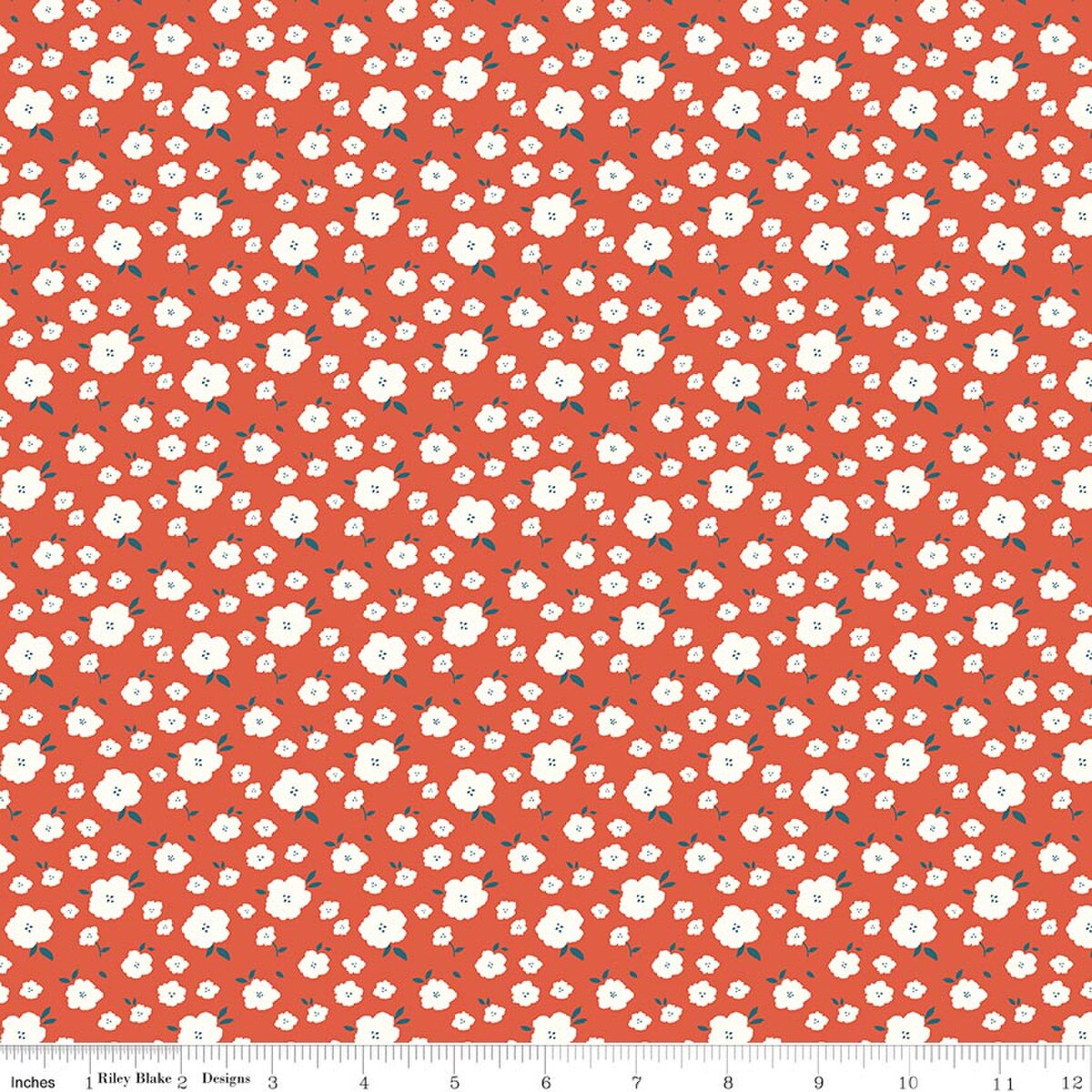 Riley Blake Designs-Flower Bed Orange-fabric-gather here online