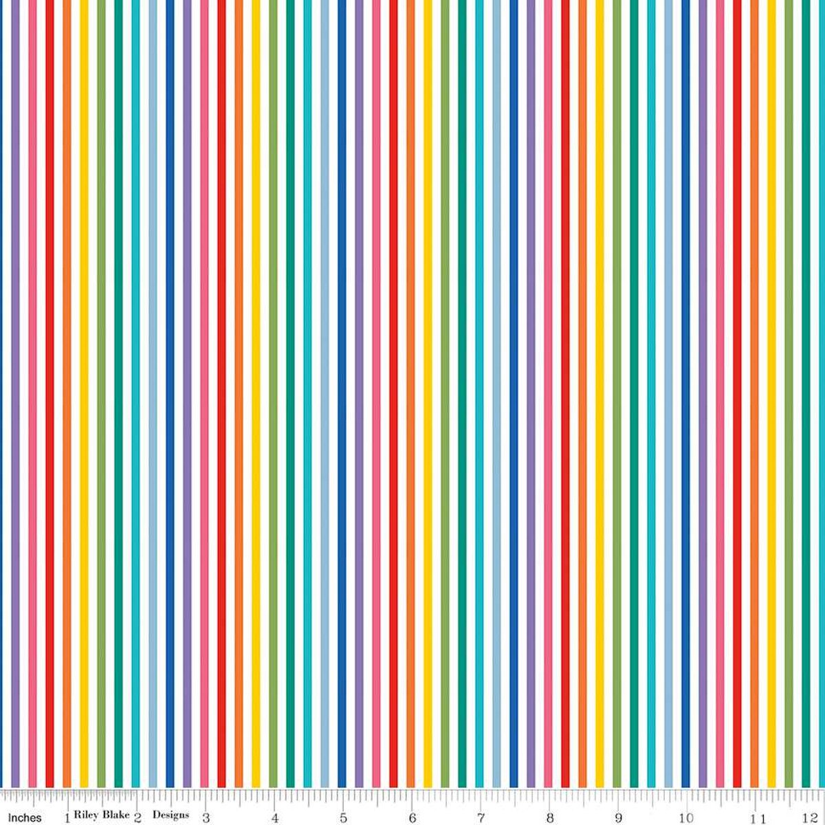 Riley Blake Designs-1/8" Stripe Rainbow-fabric-gather here online