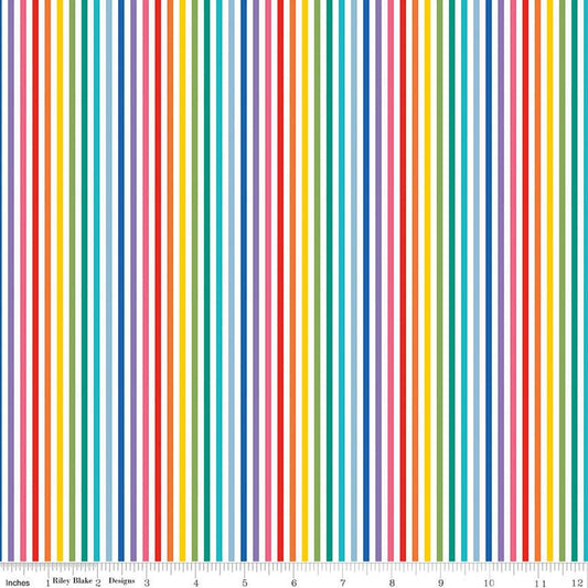 Riley Blake Designs-1/8" Stripe Rainbow-fabric-gather here online