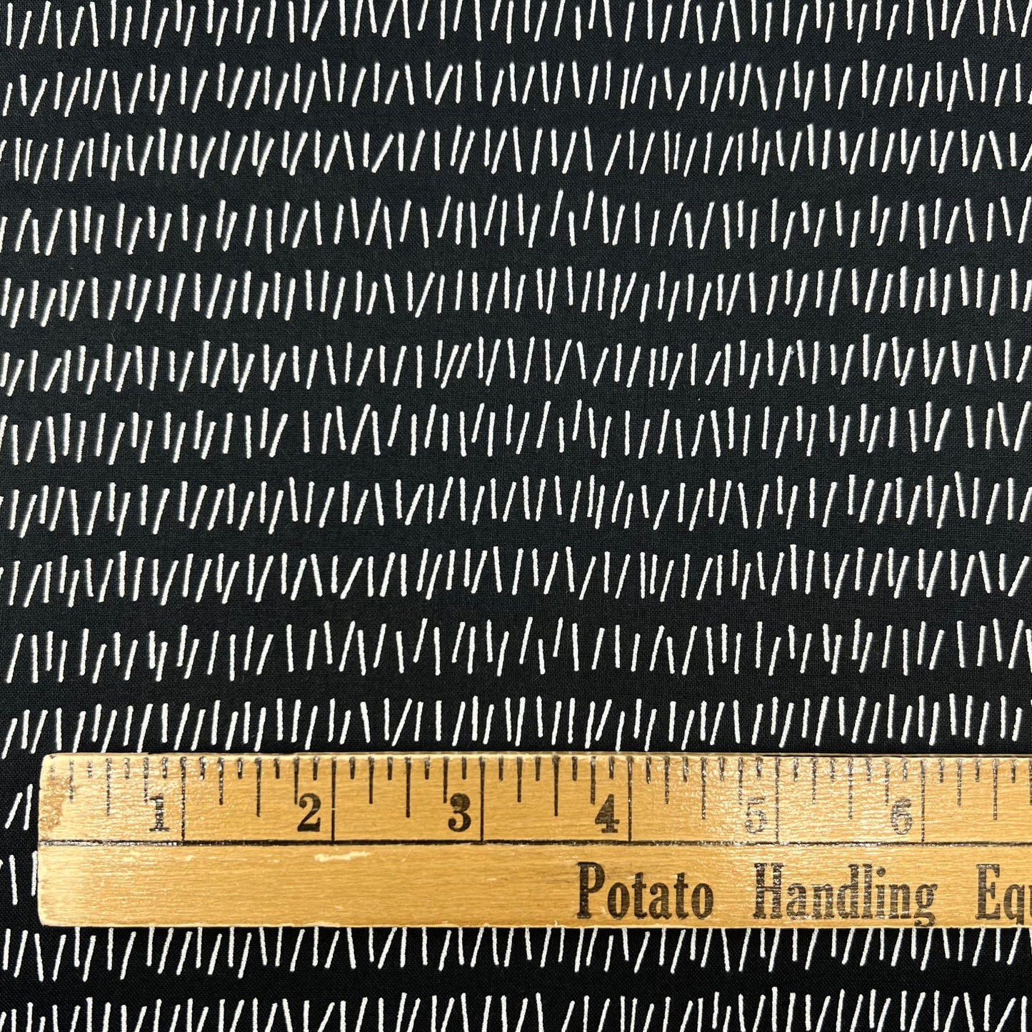 Sevenberry-White On Black Hatch Marks on Cotton Shirting-fabric-gather here online