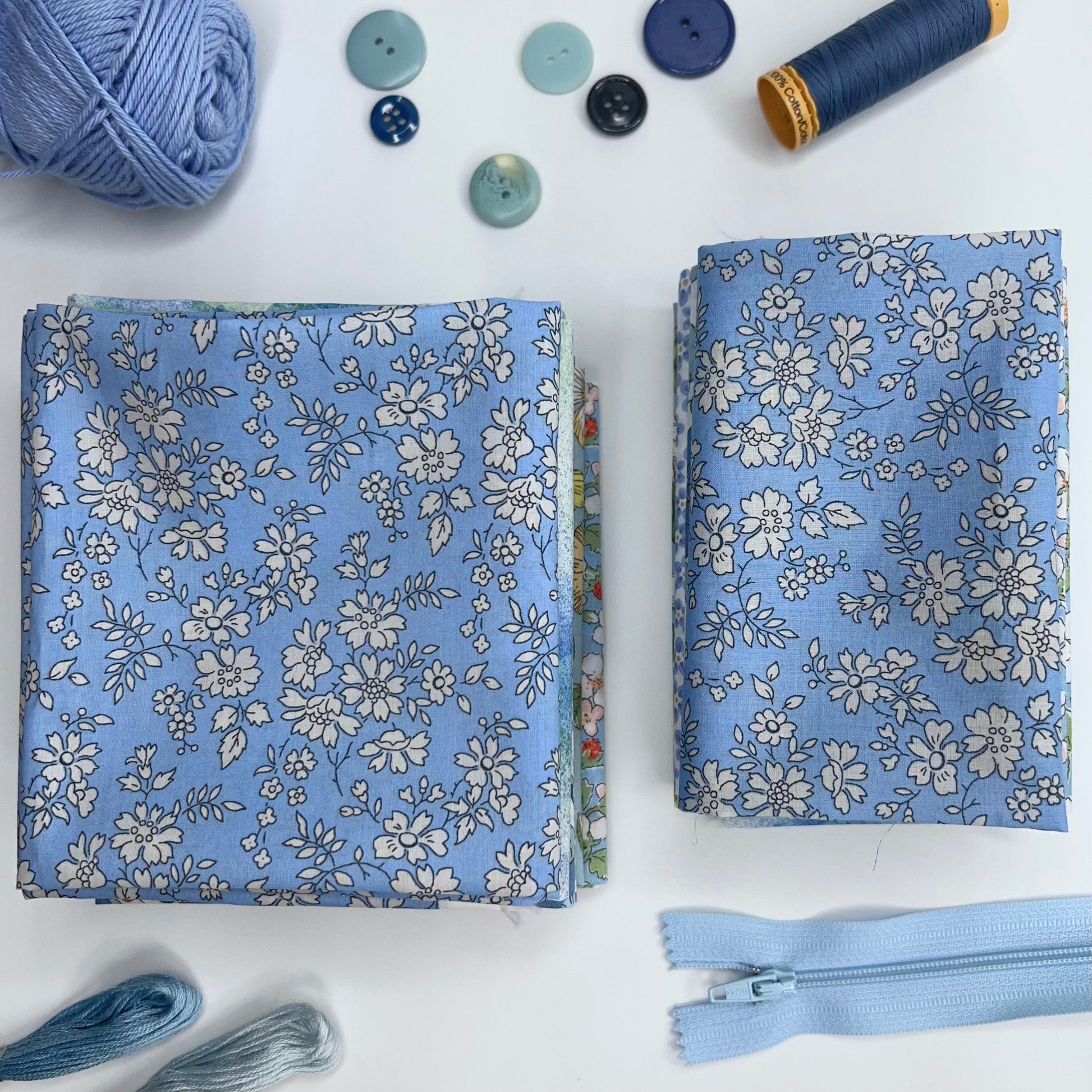 Liberty of London-Tana Lawn Color Bundle - Light Blue (6 pieces)-fat quarters-gather here online