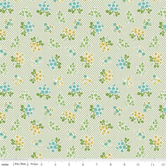 Riley Blake Designs-Bouquet Green-fabric-gather here online