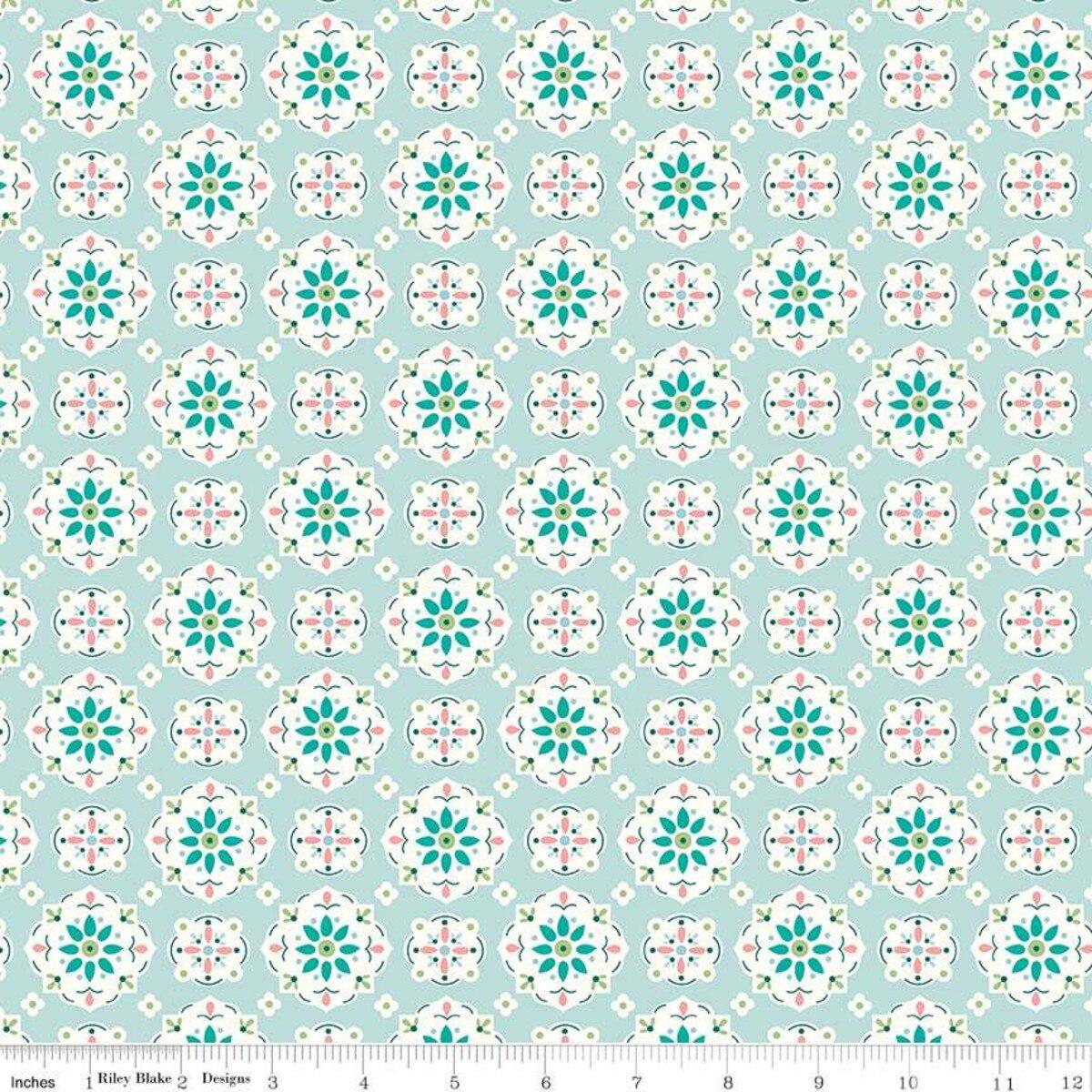 Riley Blake Designs-Wallpaper Blue-fabric-gather here online