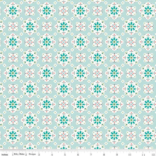 Riley Blake Designs-Wallpaper Blue-fabric-gather here online