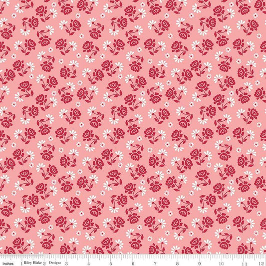 Riley Blake Designs-Roses Pink-fabric-gather here online