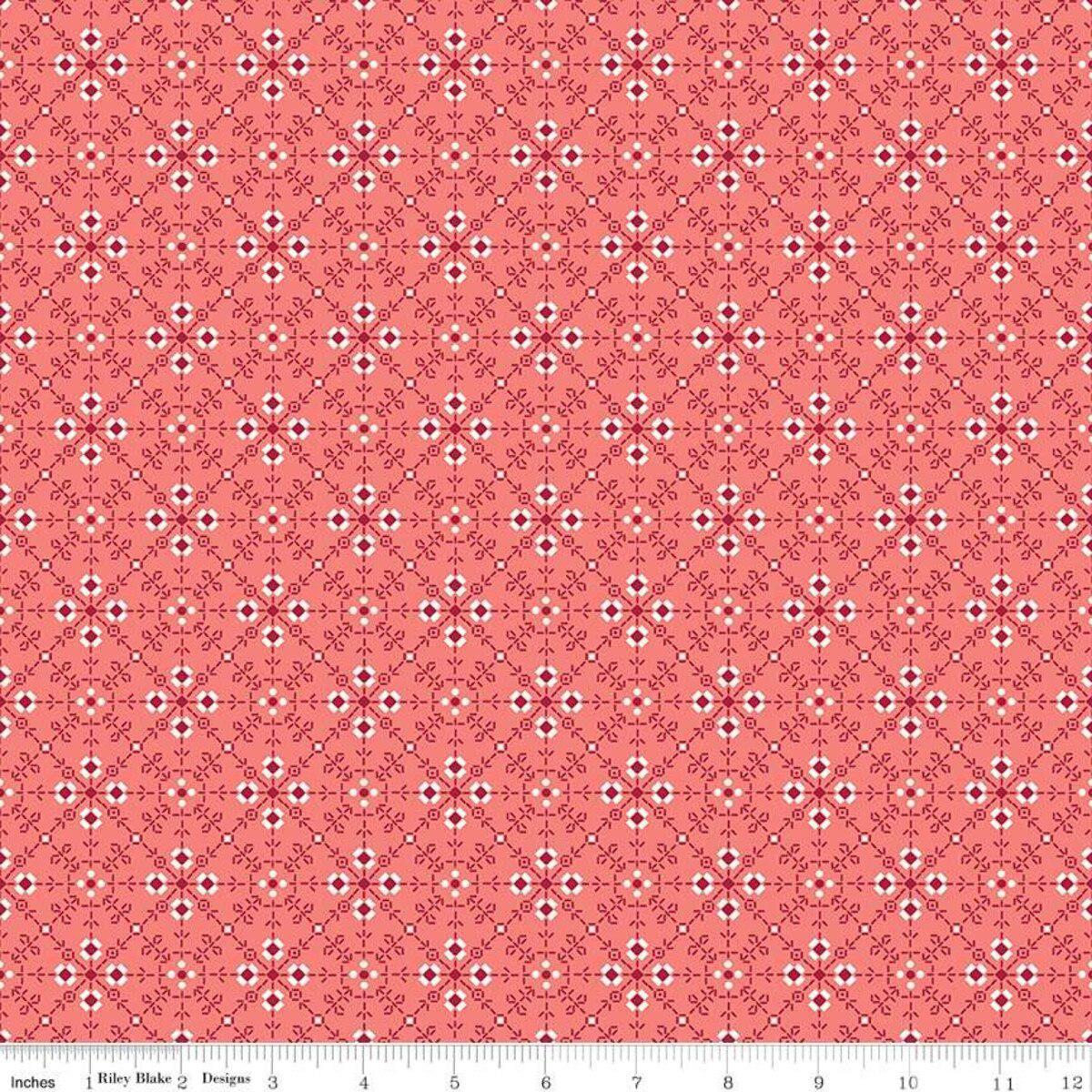 Riley Blake Designs-Stitches Pink-fabric-gather here online